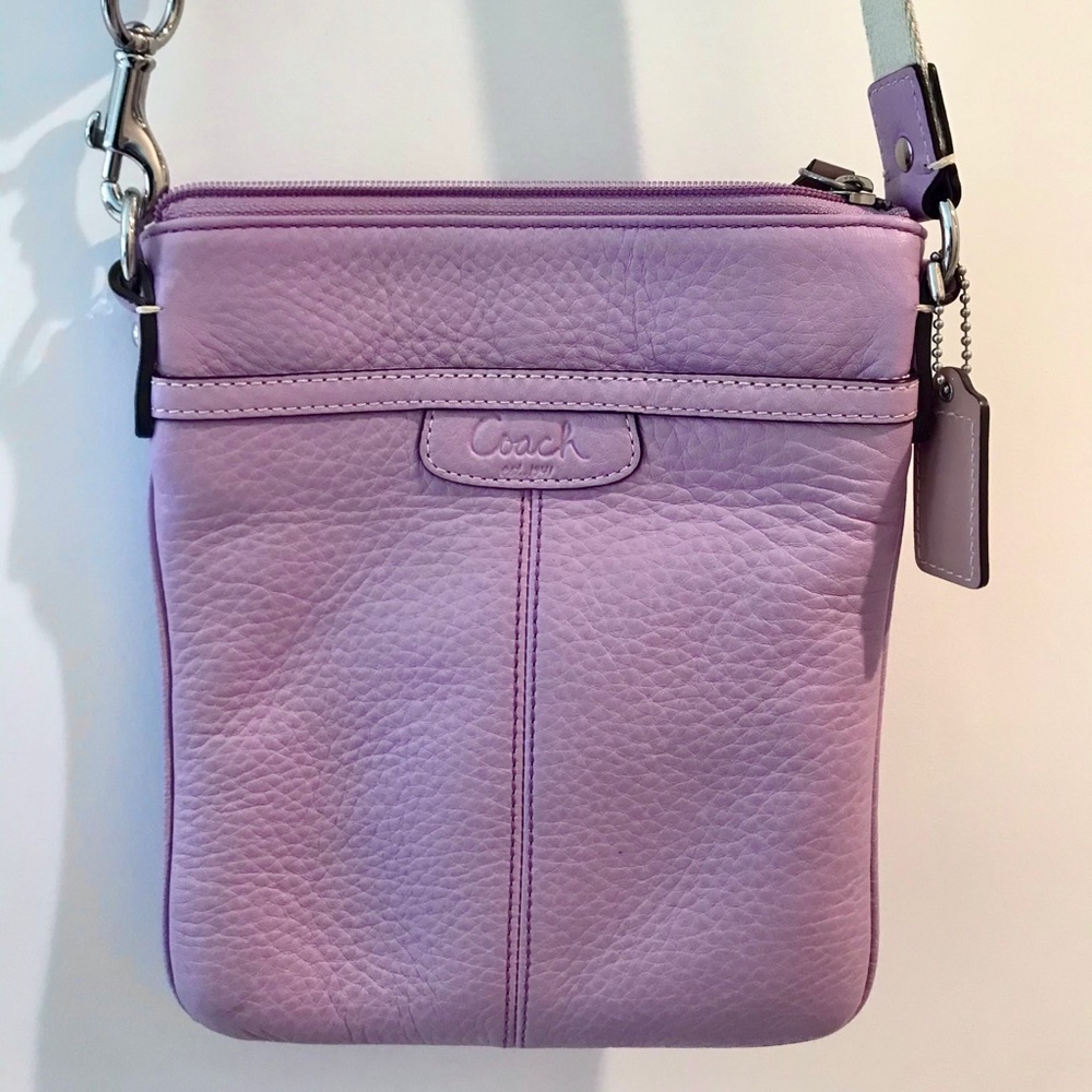 Purple Coach Shoulder Purse Bag